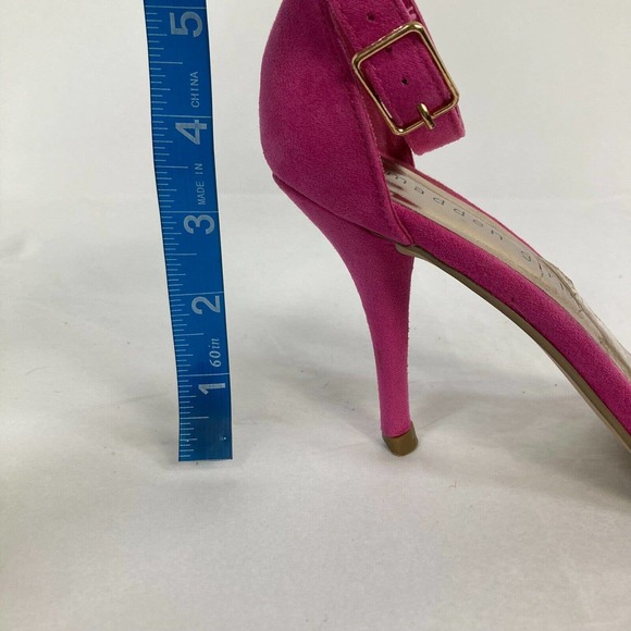 Madden Girl Shoes Womens Sz 7 Darling‎ Pink Faux Suede Open Toe Heel Sandals - Picture 8 of 8